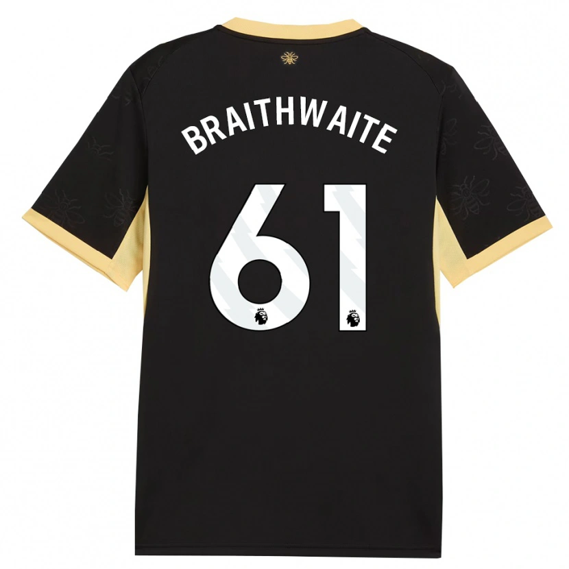 Danxen Dame Kaden Braithwaite #61 Svart Gul Bortetrøye Drakt Trøye 2026/27 Skjorter T-Skjorte