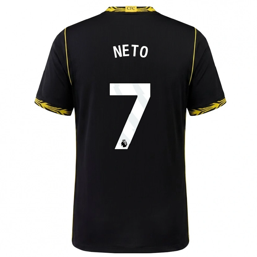 Danxen Dame Pedro Neto #7 Svart Gul Bortetrøye Drakt Trøye 2026/27 Skjorter T-Skjorte