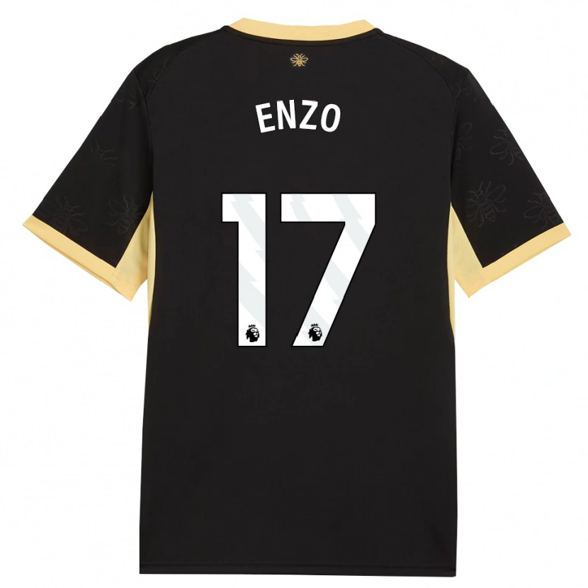 Danxen Dame Enzo Fernández #17 Svart Gul Bortetrøye Drakt Trøye 2026/27 Skjorter T-Skjorte