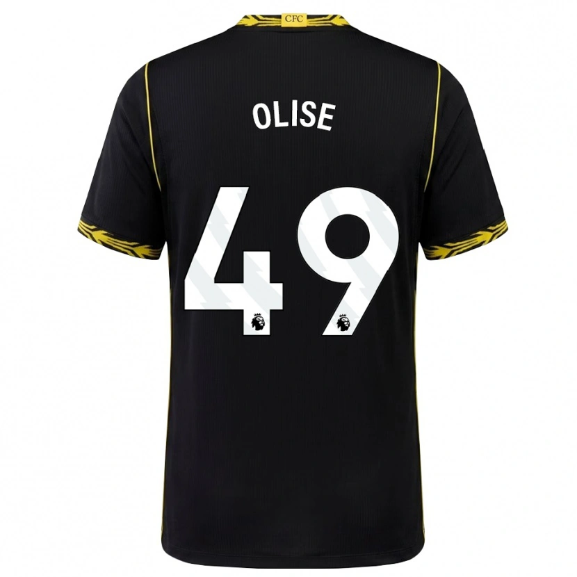 Danxen Dame Richard Olise #49 Svart Gul Bortetrøye Drakt Trøye 2026/27 Skjorter T-Skjorte