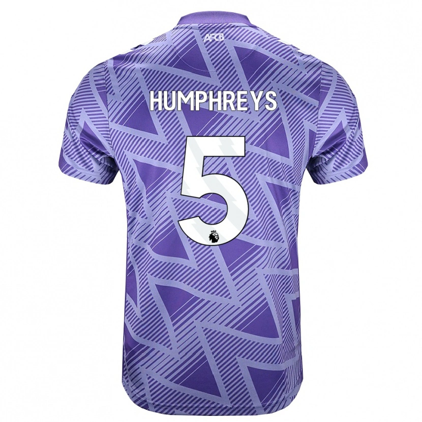 Danxen Dame Holly Humphreys #5 Blek Fiolettrød Hvit Bortetrøye Drakt Trøye 2026/27 Skjorter T-Skjorte