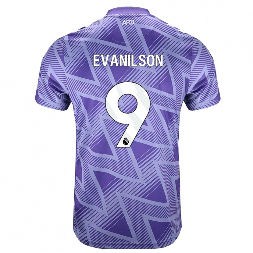 Danxen Dame Francisco Evanilson De Lima Barbosa #9 Blek Fiolettrød Hvit Bortetrøye Drakt Trøye 2026/27 Skjorter T-Skjorte