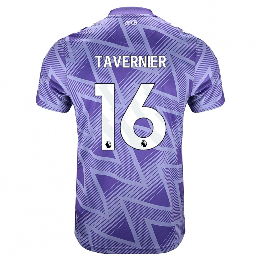 Danxen Dame Marcus Tavernier #16 Blek Fiolettrød Hvit Bortetrøye Drakt Trøye 2026/27 Skjorter T-Skjorte
