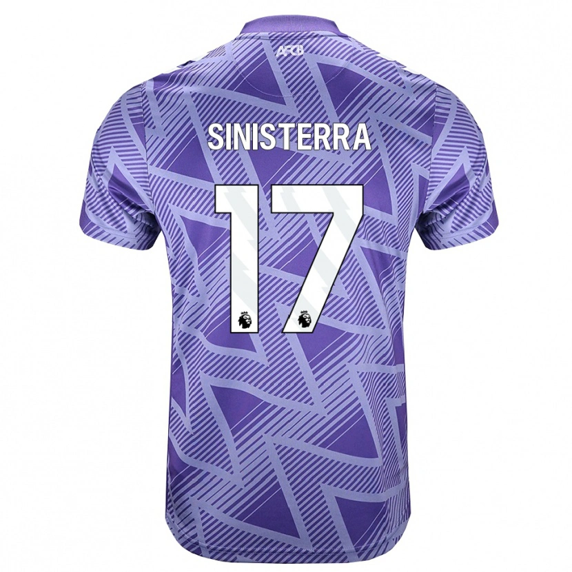 Danxen Dame Luis Sinisterra #17 Blek Fiolettrød Hvit Bortetrøye Drakt Trøye 2026/27 Skjorter T-Skjorte