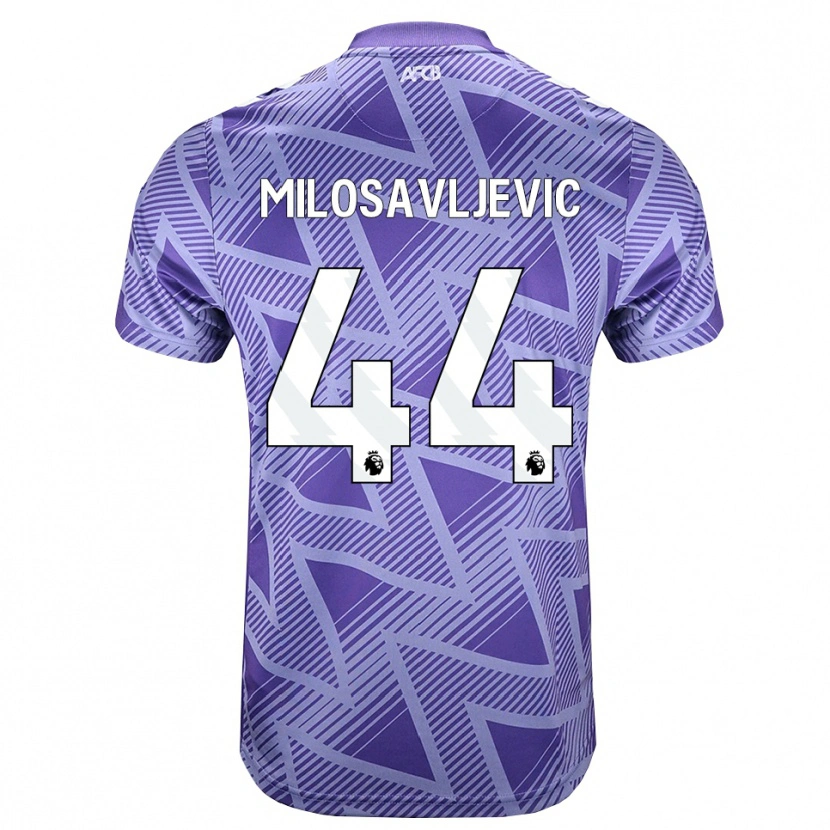 Danxen Dame Veljko Milosavljevic #44 Blek Fiolettrød Hvit Bortetrøye Drakt Trøye 2026/27 Skjorter T-Skjorte