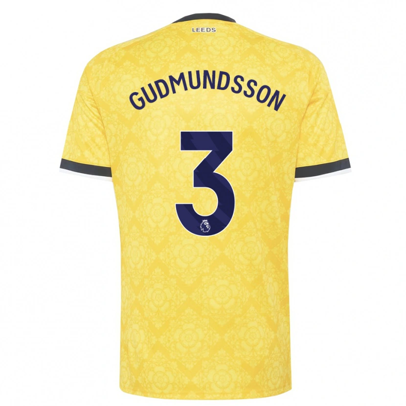 Danxen Dame Gabriel Gudmundsson #3 Gul Hvit Svart Bortetrøye Drakt Trøye 2026/27 Skjorter T-Skjorte