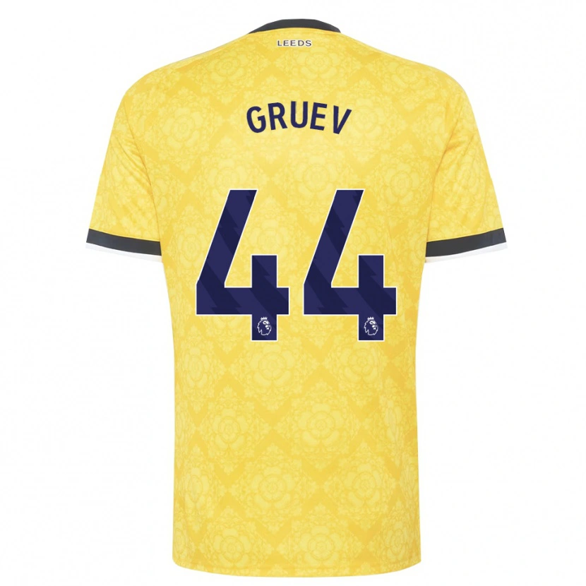 Danxen Dame Ilia Gruev #44 Gul Hvit Svart Bortetrøye Drakt Trøye 2026/27 Skjorter T-Skjorte