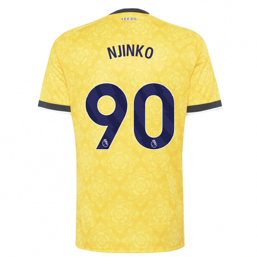 Danxen Dame Carrick Njinko #90 Gul Hvit Svart Bortetrøye Drakt Trøye 2026/27 Skjorter T-Skjorte