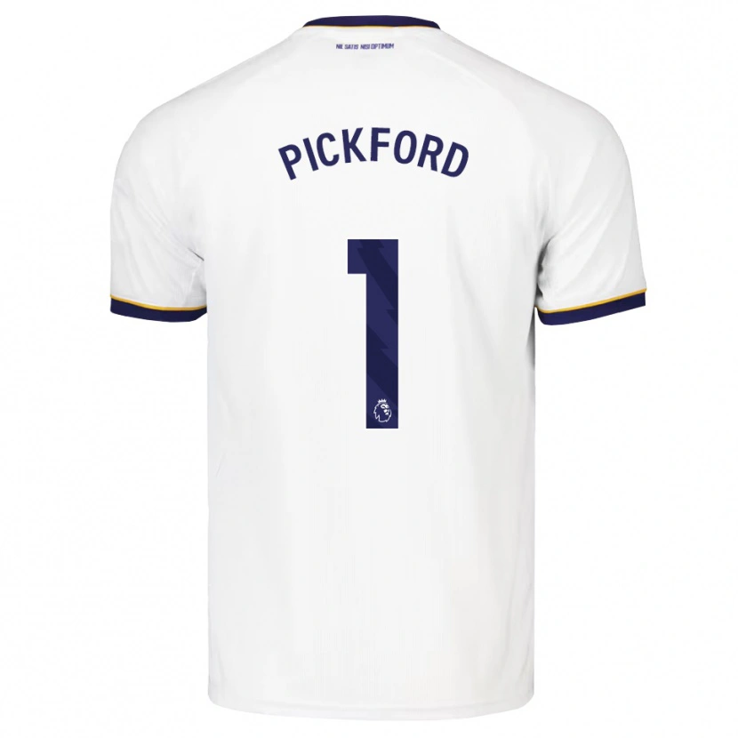 Danxen Dame Jordan Pickford #1 Midnattblå Hvit Gul Bortetrøye Drakt Trøye 2026/27 Skjorter T-Skjorte