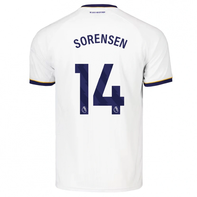 Danxen Dame Nicoline Sorensen #14 Midnattblå Hvit Gul Bortetrøye Drakt Trøye 2026/27 Skjorter T-Skjorte