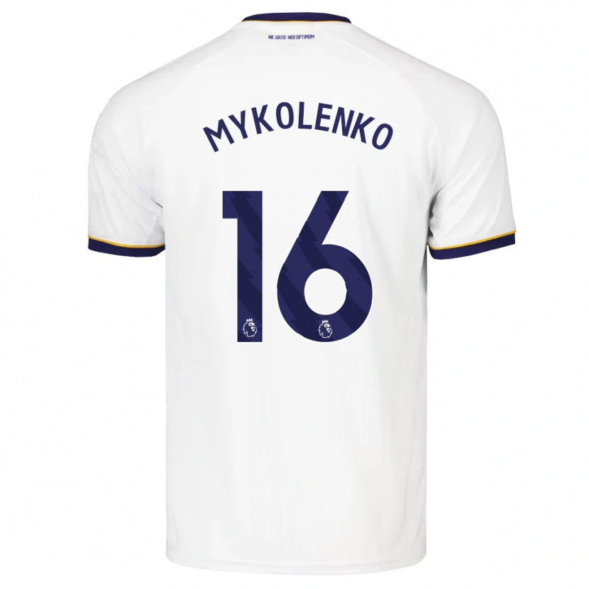 Danxen Dame Vitaliy Mykolenko #16 Midnattblå Hvit Gul Bortetrøye Drakt Trøye 2026/27 Skjorter T-Skjorte