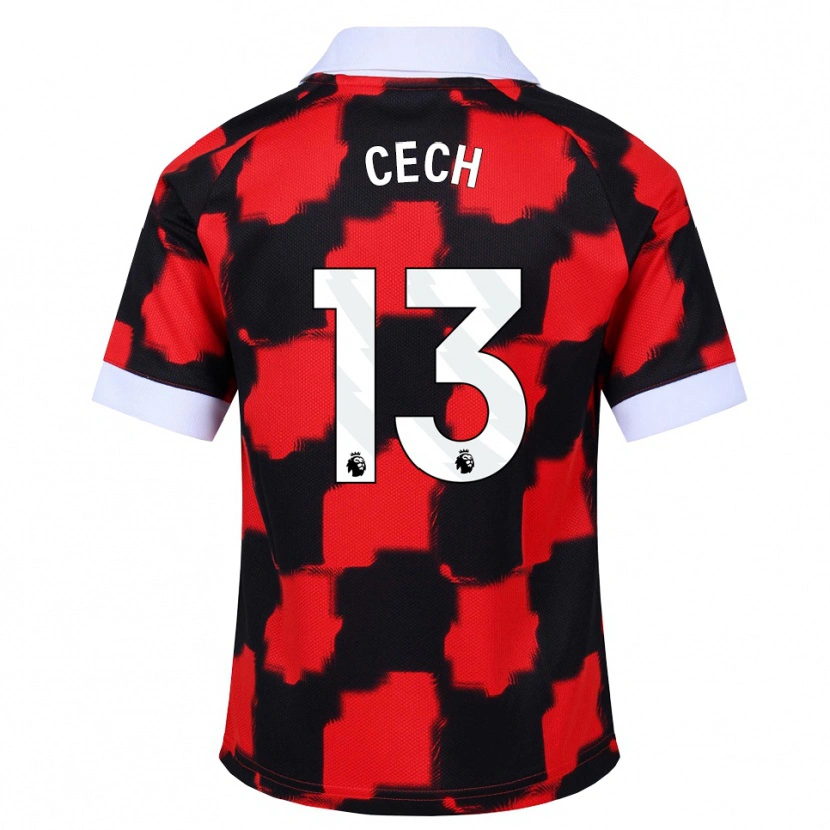 Danxen Dame Damian Cech #13 Rød Hvit Svart Bortetrøye Drakt Trøye 2026/27 Skjorter T-Skjorte