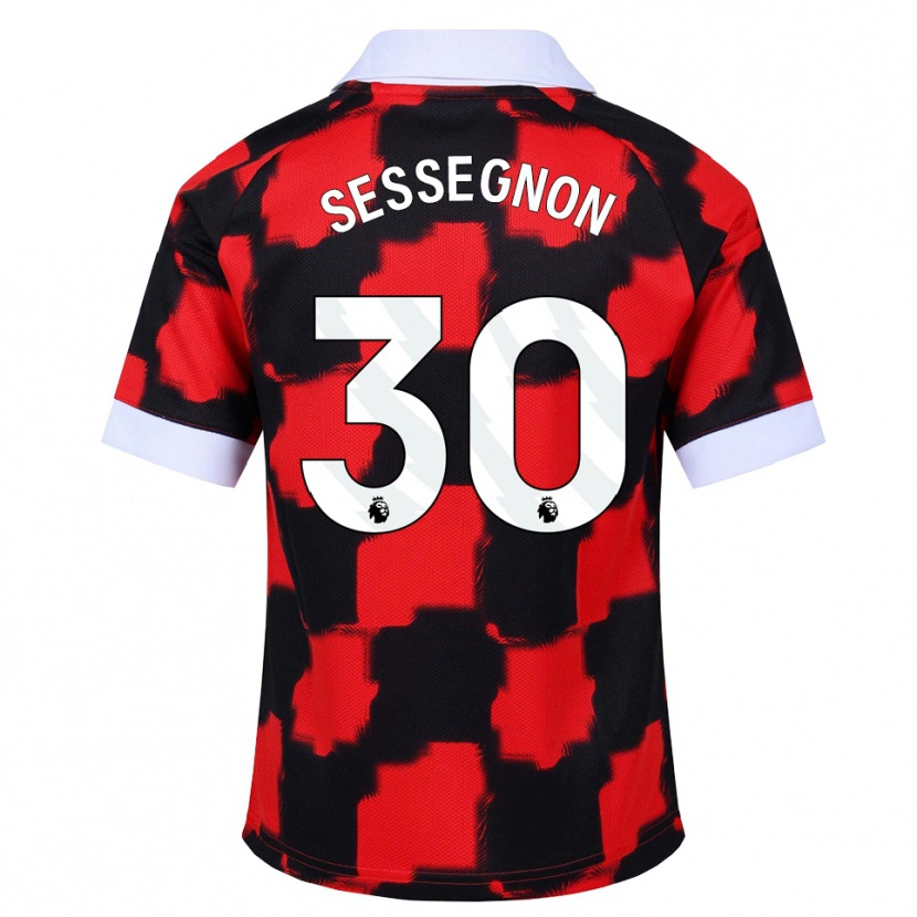 Danxen Dame Ryan Sessegnon #30 Rød Hvit Svart Bortetrøye Drakt Trøye 2026/27 Skjorter T-Skjorte