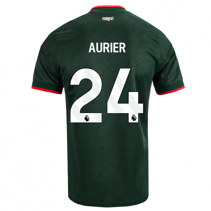 Danxen Dame Serge Aurier #24 Mørk Grønn Rød Bortetrøye Drakt Trøye 2026/27 Skjorter T-Skjorte