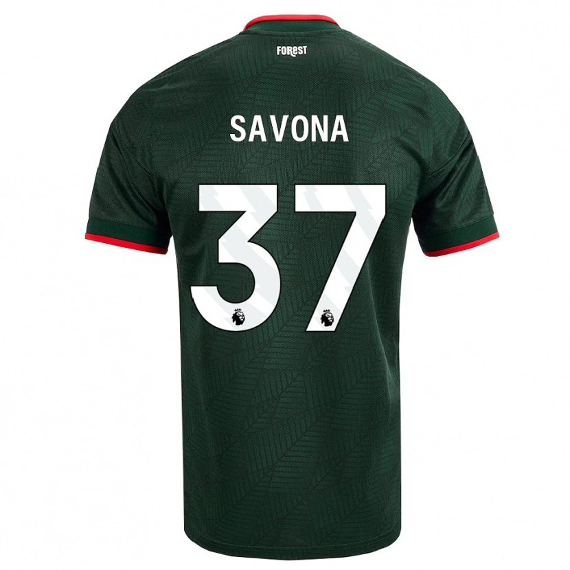 Danxen Dame Nicolò Savona #37 Mørk Grønn Rød Bortetrøye Drakt Trøye 2026/27 Skjorter T-Skjorte