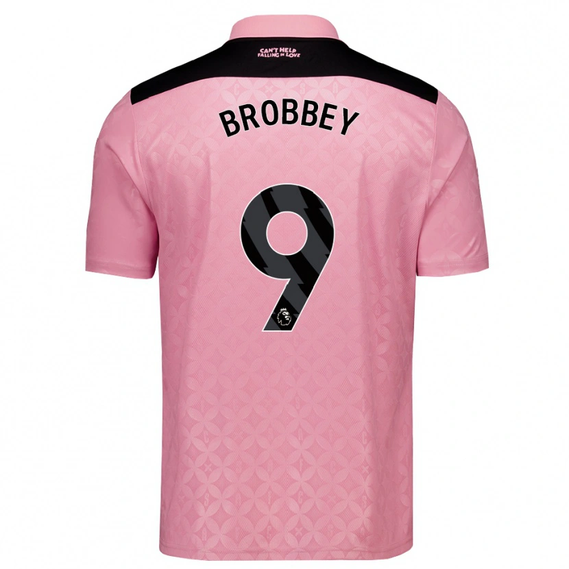 Danxen Dame Brian Brobbey #9 Lys Rosa Svart Bortetrøye Drakt Trøye 2026/27 Skjorter T-Skjorte