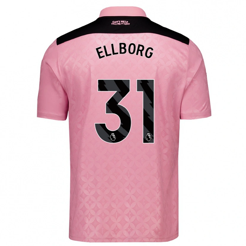 Danxen Dame Melker Ellborg #31 Lys Rosa Svart Bortetrøye Drakt Trøye 2026/27 Skjorter T-Skjorte