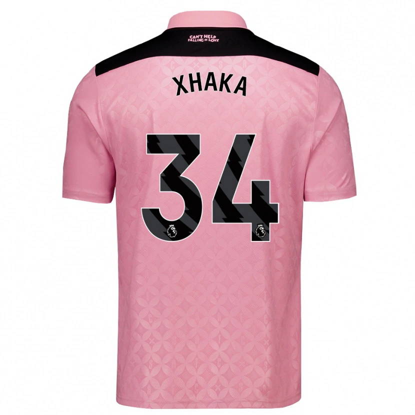 Danxen Dame Granit Xhaka #34 Lys Rosa Svart Bortetrøye Drakt Trøye 2026/27 Skjorter T-Skjorte