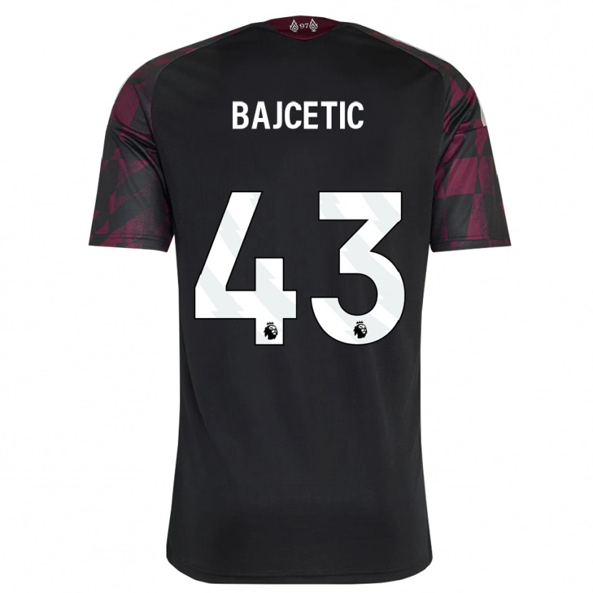Danxen Dame Stefan Bajcetic #43 Svart Hvit Lilla Tredje Sett Drakt Trøye 2026/27 Skjorter T-Skjorte
