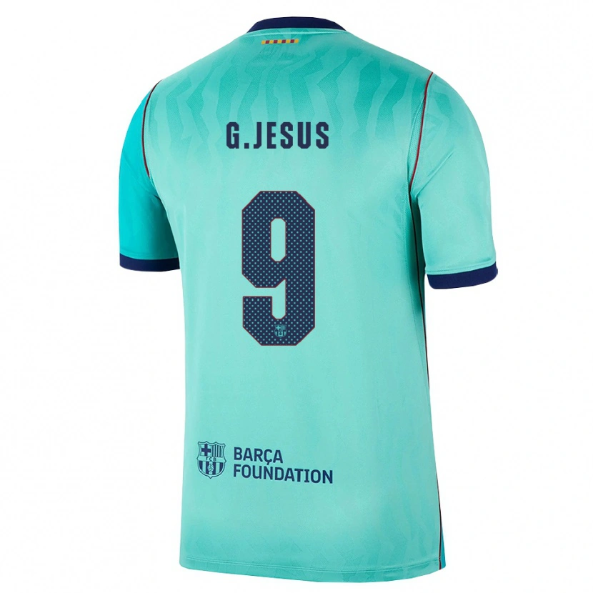 Danxen Barn Gabriel Jesus #9 Aqua Mørk Turkis Kongelig Blå Tredje Sett Drakt Trøye 2026/27 Skjorter T-Skjorte