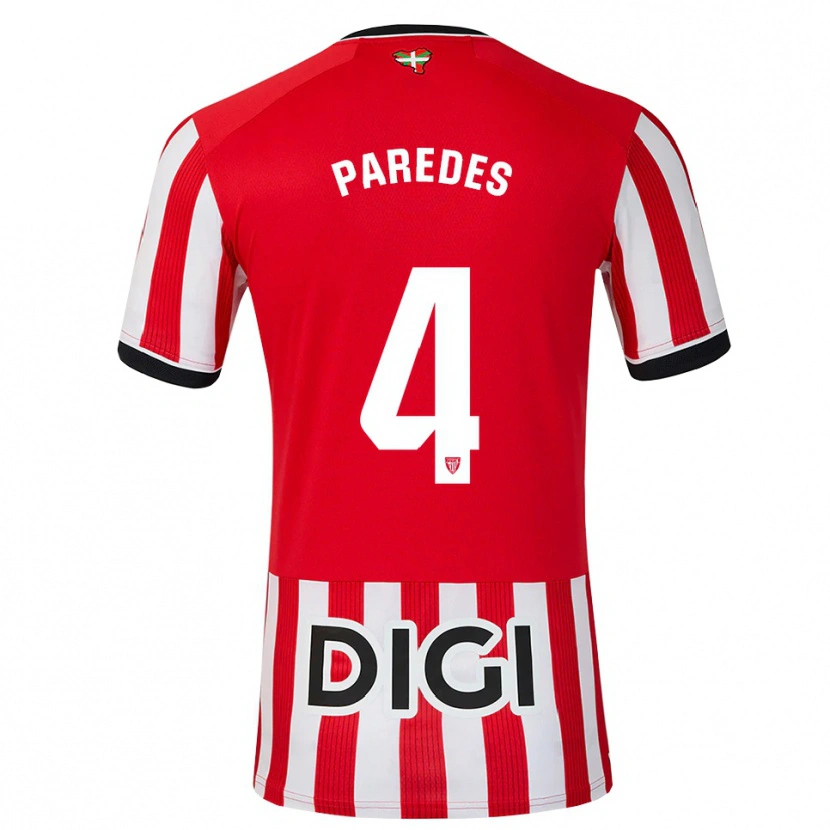 Danxen Barn Aitor Paredes #4 Rød Svart Hvit Hjemmetrøye Drakt Trøye 2026/27 Skjorter T-Skjorte
