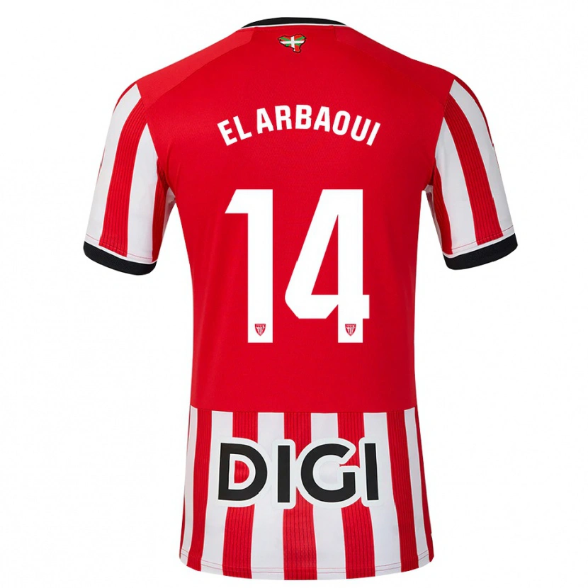Danxen Barn Ilyas El Arbaoui #14 Rød Svart Hvit Hjemmetrøye Drakt Trøye 2026/27 Skjorter T-Skjorte