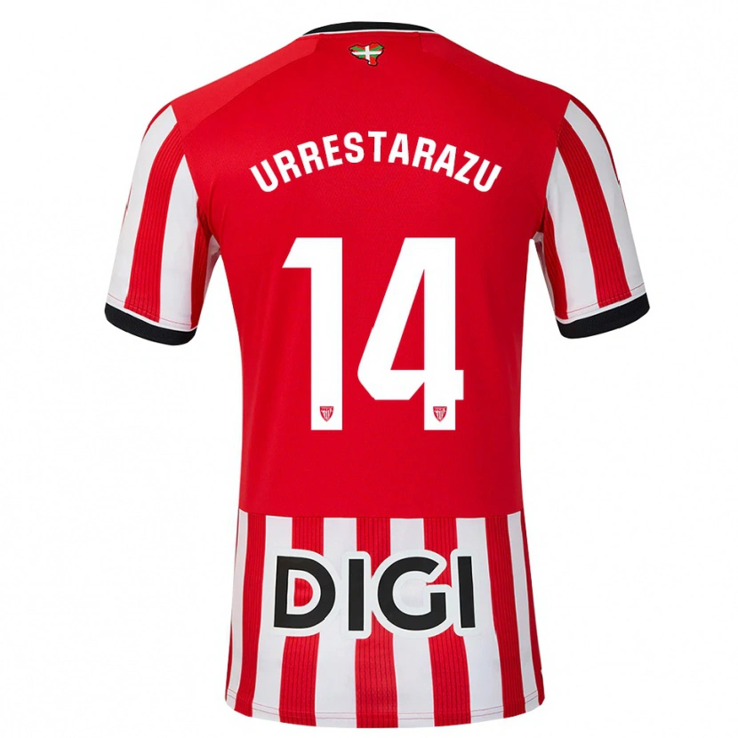 Danxen Barn Mikel Urrestarazu #14 Rød Svart Hvit Hjemmetrøye Drakt Trøye 2026/27 Skjorter T-Skjorte