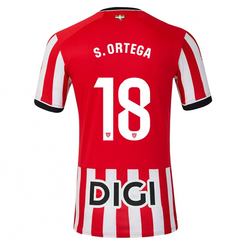 Danxen Barn Sara Ortega Ruiz #18 Rød Svart Hvit Hjemmetrøye Drakt Trøye 2026/27 Skjorter T-Skjorte