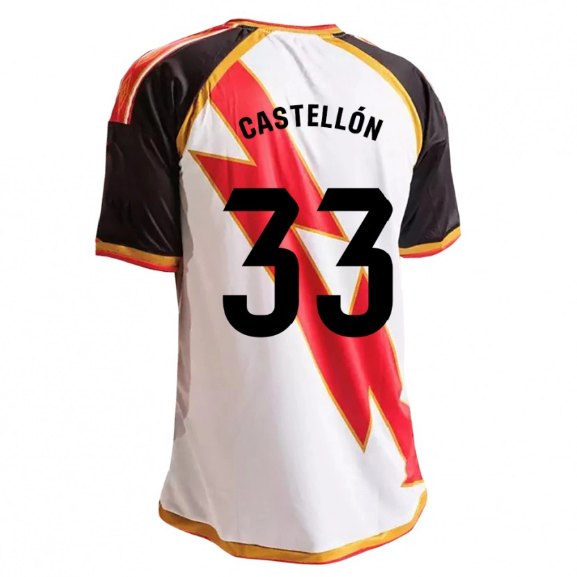 Danxen Barn Sergio Castellón #33 Svart Rød Hvit Gull Hjemmetrøye Drakt Trøye 2026/27 Skjorter T-Skjorte