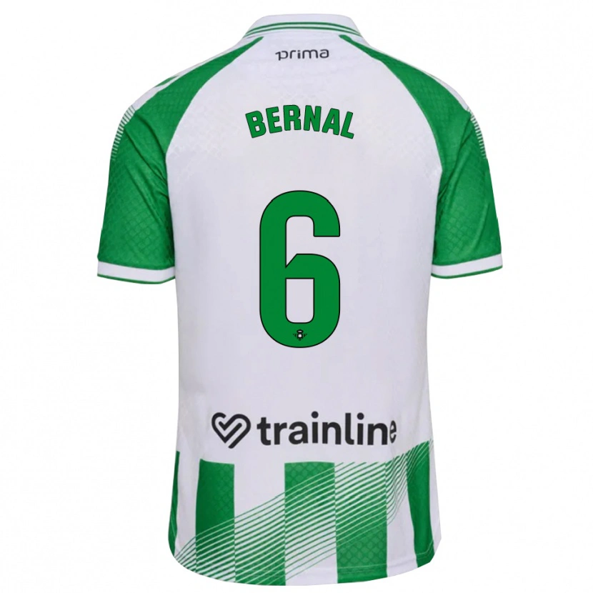 Danxen Barn Facundo Bernal #6 Lys Grønn Svart Hvit Hjemmetrøye Drakt Trøye 2026/27 Skjorter T-Skjorte