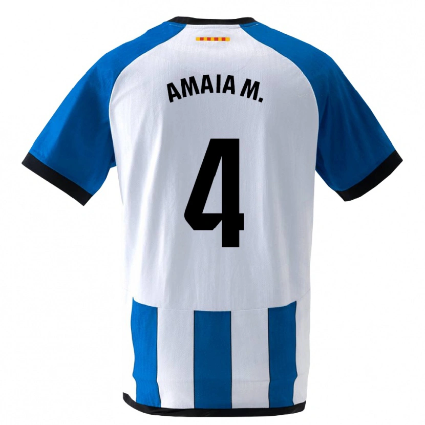 Danxen Barn Amaia Martínez De La Peña #4 Kongelig Blå Hvit Hjemmetrøye Drakt Trøye 2026/27 Skjorter T-Skjorte