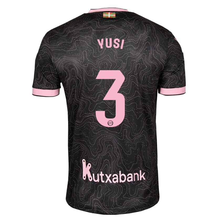 Danxen Barn Youssef Enríquez #3 Svart Rosa Bortetrøye Drakt Trøye 2026/27 Skjorter T-Skjorte