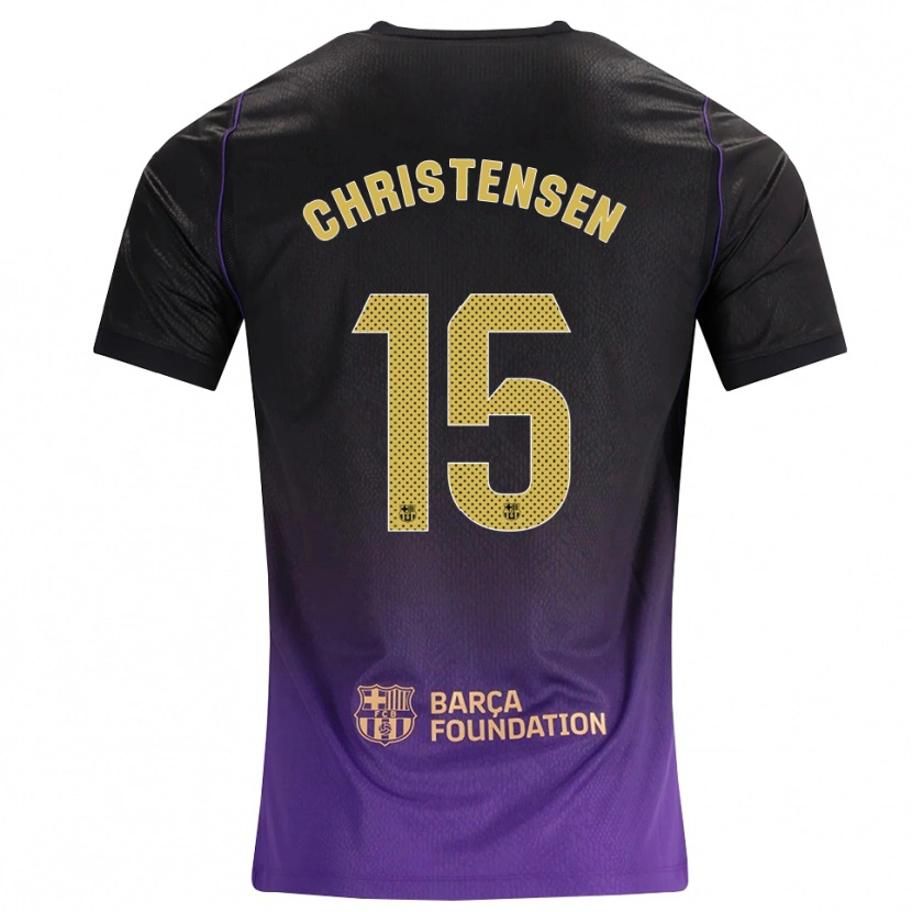 Danxen Barn Andreas Christensen #15 Lilla Gul Svart Bortetrøye Drakt Trøye 2026/27 Skjorter T-Skjorte