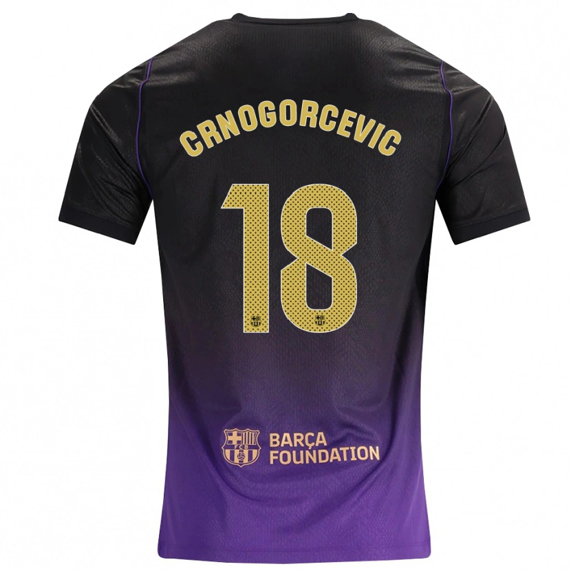 Danxen Barn Ana-Maria Crnogorcevic #18 Lilla Gul Svart Bortetrøye Drakt Trøye 2026/27 Skjorter T-Skjorte