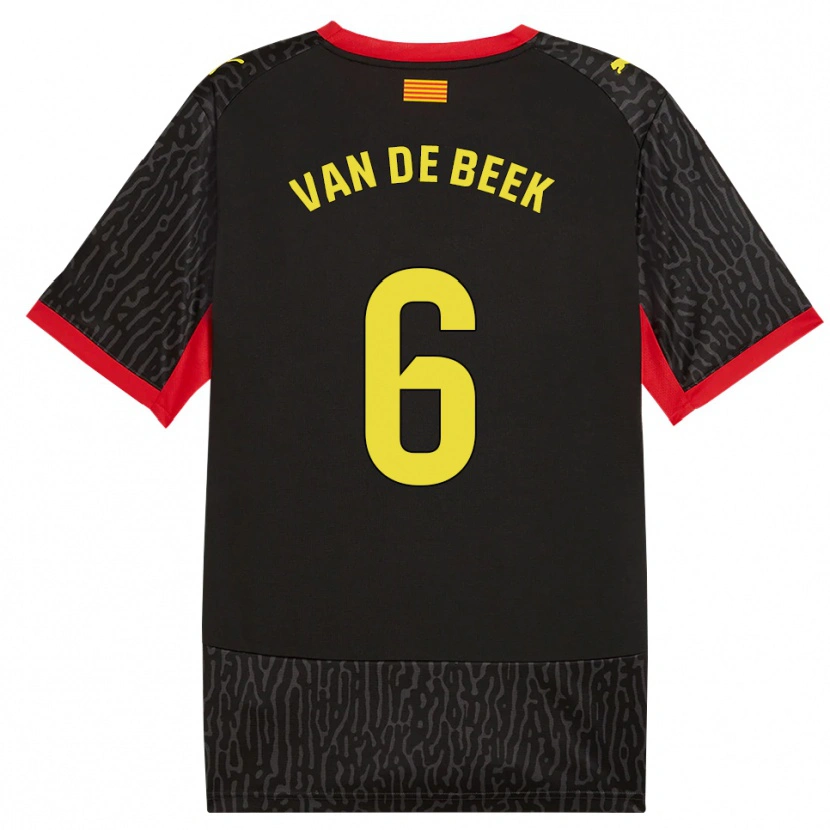 Danxen Barn Donny Van De Beek #6 Svart Gul Rød Bortetrøye Drakt Trøye 2026/27 Skjorter T-Skjorte
