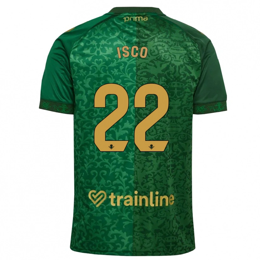 Danxen Barn Isco #22 Skoggrønn Mørk Gyllenrot Bortetrøye Drakt Trøye 2026/27 Skjorter T-Skjorte