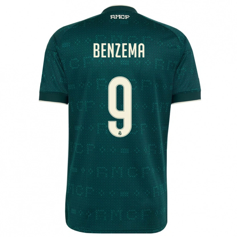 Danxen Barn Karim Benzema #9 Mørk Skifergrå Hvit Bortetrøye Drakt Trøye 2026/27 Skjorter T-Skjorte