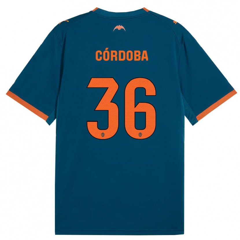 Danxen Barn Iker Córdoba #36 Stålblå Oransje Bortetrøye Drakt Trøye 2026/27 Skjorter T-Skjorte