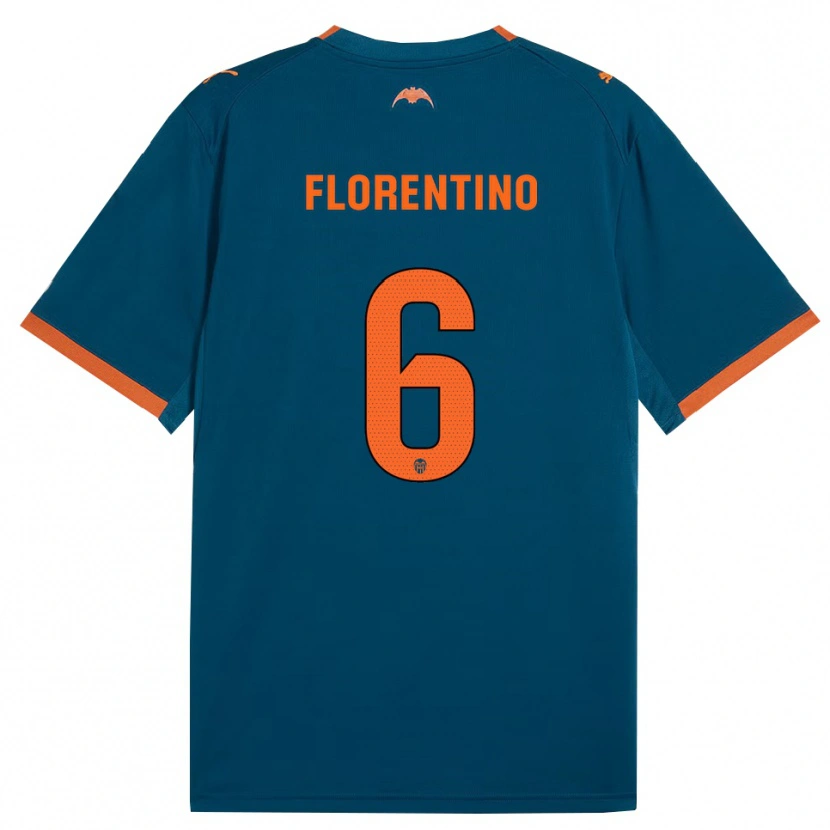 Danxen Barn Claudia Florentino #6 Stålblå Oransje Bortetrøye Drakt Trøye 2026/27 Skjorter T-Skjorte