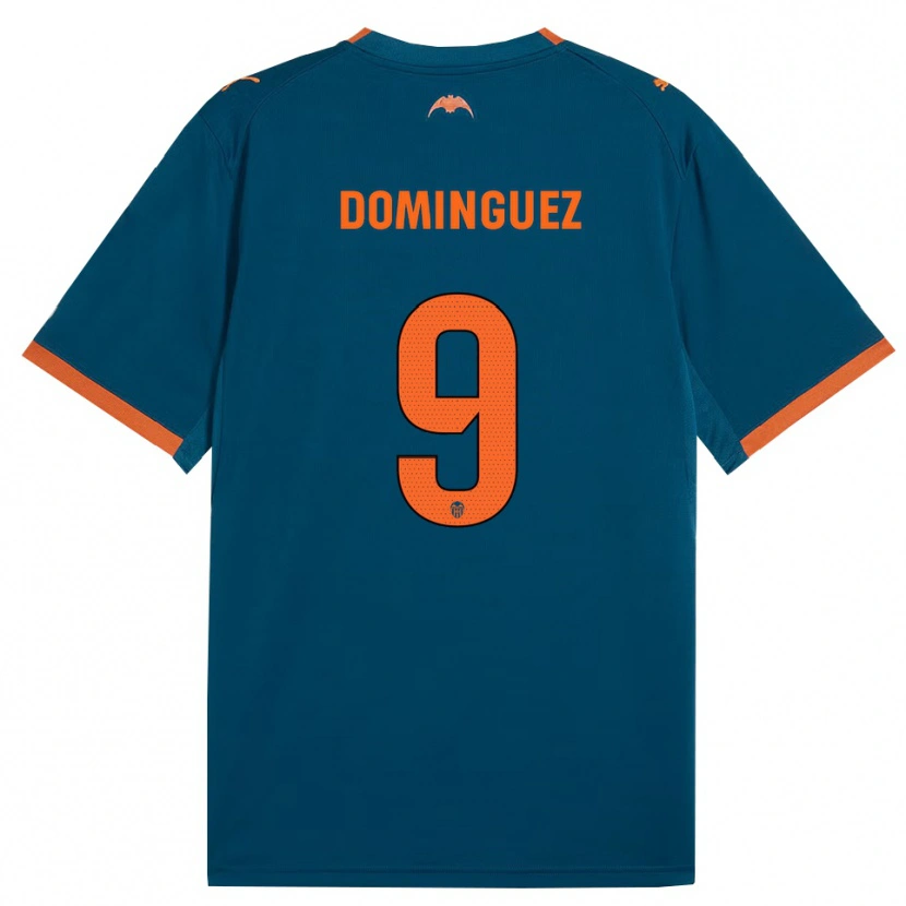 Danxen Barn Mario Dominguez #9 Stålblå Oransje Bortetrøye Drakt Trøye 2026/27 Skjorter T-Skjorte
