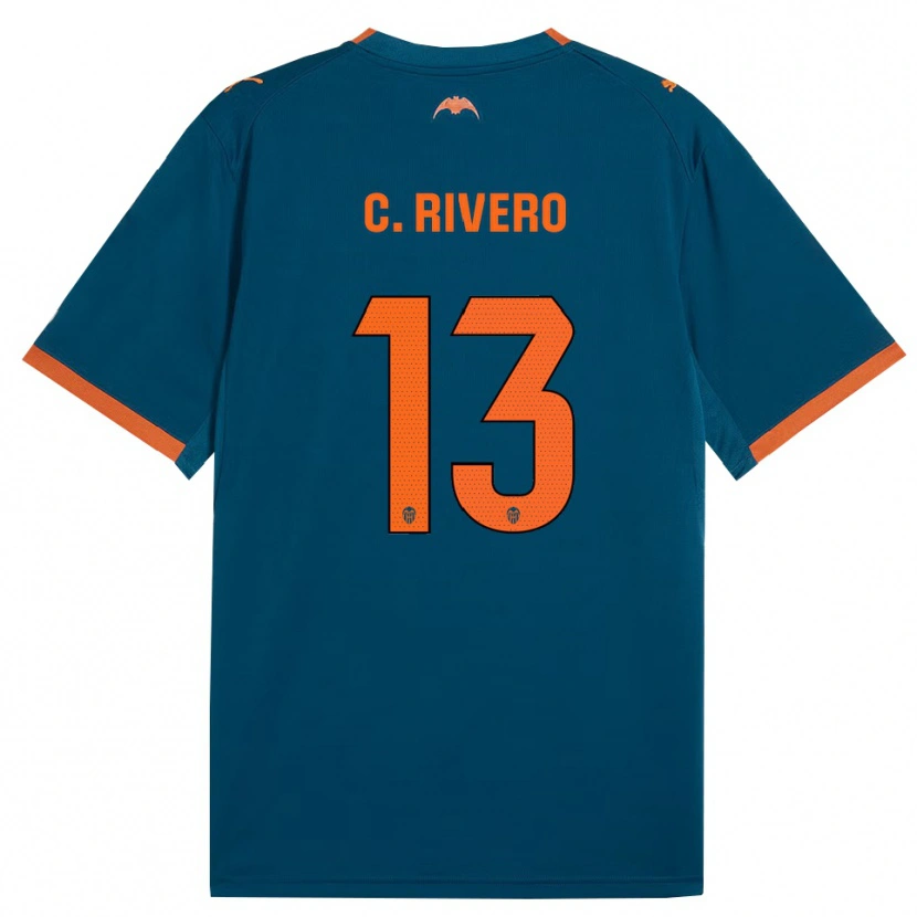 Danxen Barn Cristian Rivero #13 Stålblå Oransje Bortetrøye Drakt Trøye 2026/27 Skjorter T-Skjorte