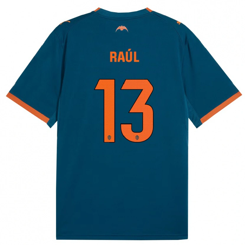 Danxen Barn Raúl Jiménez #13 Stålblå Oransje Bortetrøye Drakt Trøye 2026/27 Skjorter T-Skjorte