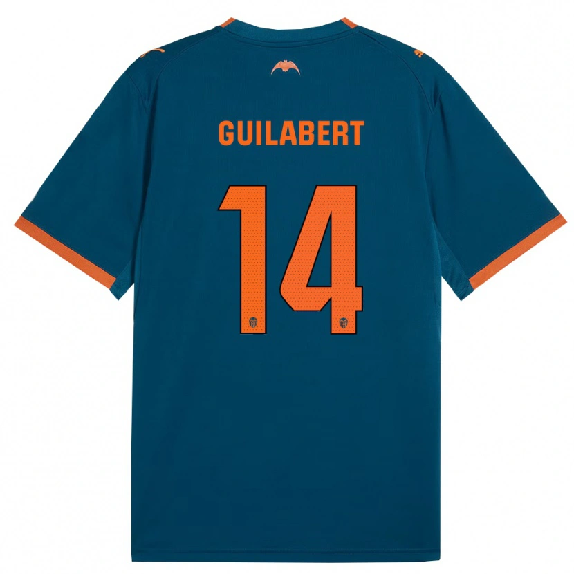 Danxen Barn Mario Guilabert #14 Stålblå Oransje Bortetrøye Drakt Trøye 2026/27 Skjorter T-Skjorte