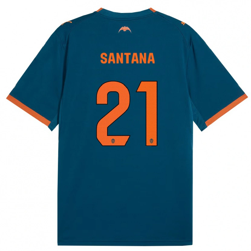 Danxen Barn Ismael Santana #21 Stålblå Oransje Bortetrøye Drakt Trøye 2026/27 Skjorter T-Skjorte