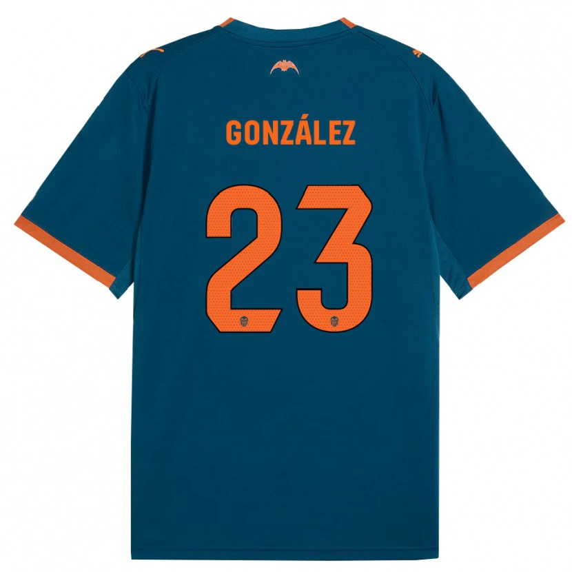 Danxen Barn Mario González #23 Stålblå Oransje Bortetrøye Drakt Trøye 2026/27 Skjorter T-Skjorte