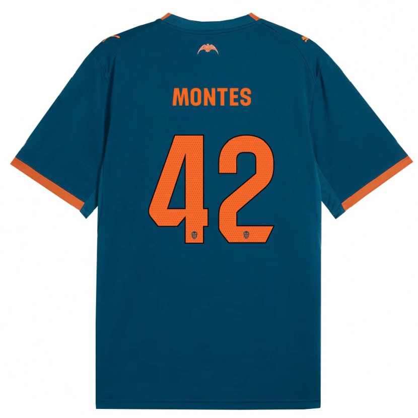 Danxen Barn Jan Montes #42 Stålblå Oransje Bortetrøye Drakt Trøye 2026/27 Skjorter T-Skjorte