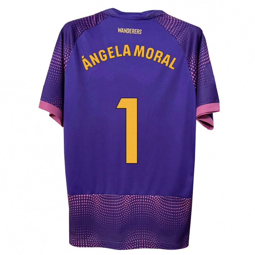 Danxen Barn Ángela Moral Ferrer #1 Lilla Hvit Rosa Bortetrøye Drakt Trøye 2026/27 Skjorter T-Skjorte