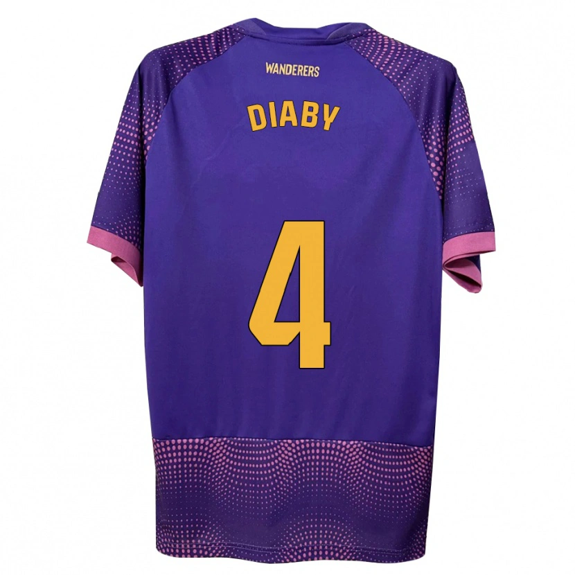 Danxen Barn Bambo Diaby #4 Lilla Hvit Rosa Bortetrøye Drakt Trøye 2026/27 Skjorter T-Skjorte