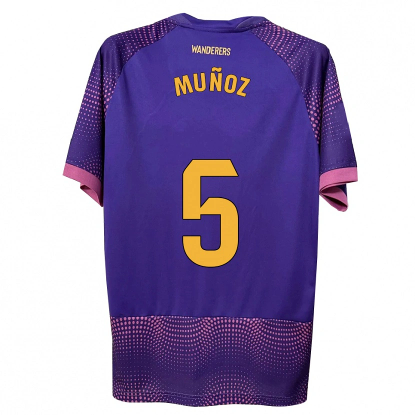 Danxen Barn Ismael Muñoz #5 Lilla Hvit Rosa Bortetrøye Drakt Trøye 2026/27 Skjorter T-Skjorte