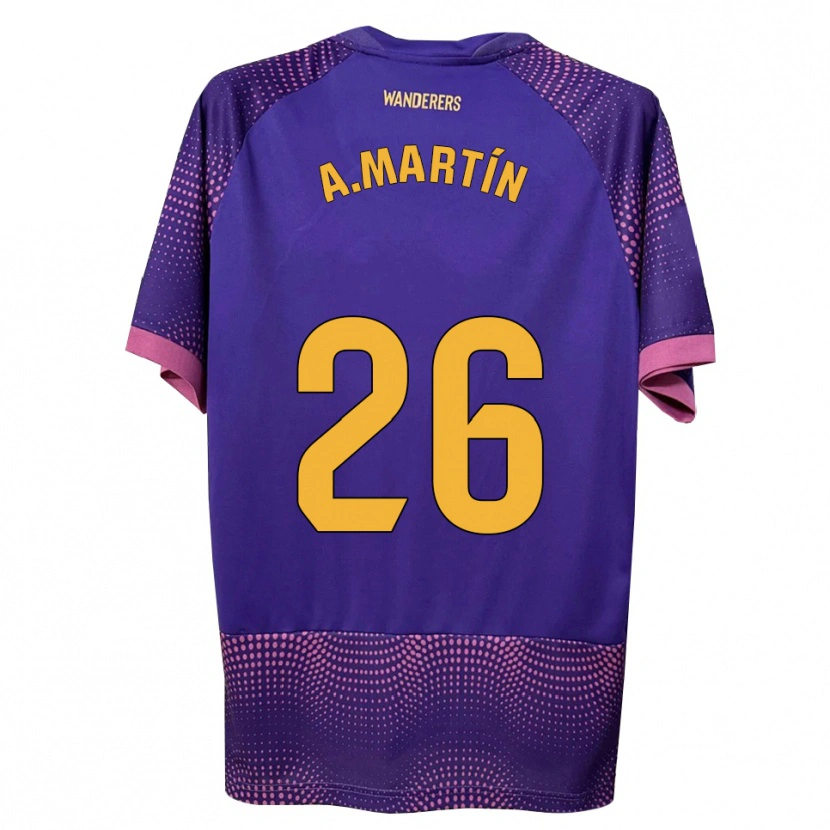Danxen Barn Alejandro Martín #26 Lilla Hvit Rosa Bortetrøye Drakt Trøye 2026/27 Skjorter T-Skjorte